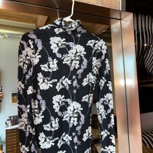 Floral Long Sleeve Turtleneck Top